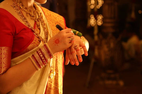 Cérémonie Mariage Traditionnelle Hindoue — Photo