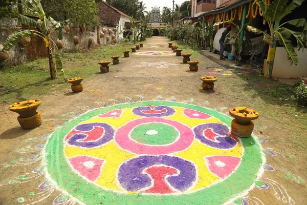 Indian Art work on Ground