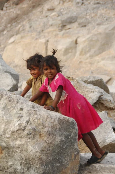 Pobres Crianças Rajasthan Índia Abril 2021 — Fotografia de Stock