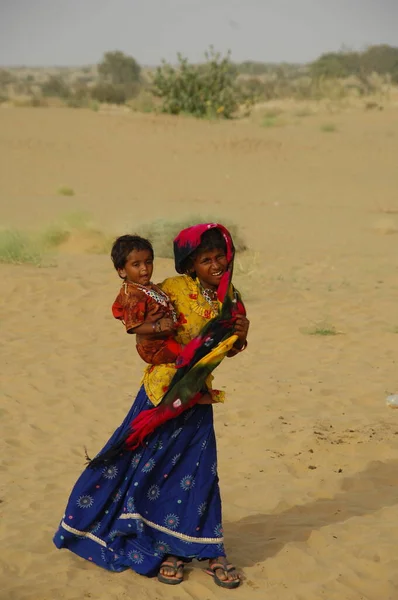 Бедные Дети Раджастане Индия Апреля 2021 Года — стоковое фото