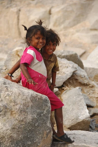 Niños Pobres Rajastán Abril 2021 —  Fotos de Stock