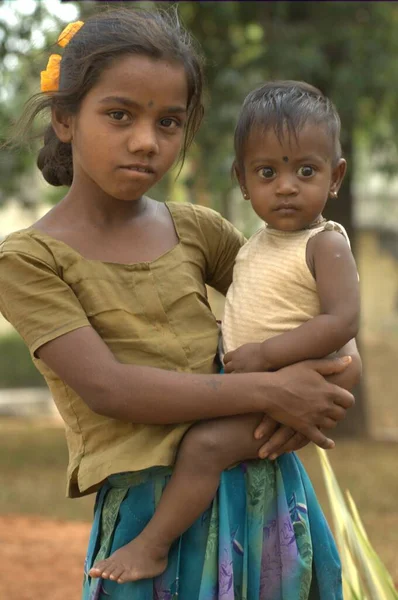 Pobres Crianças Rajasthan Índia Abril 2021 — Fotografia de Stock