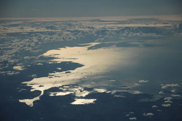 Aerial View Clouds Flight Window — Stock Photo, Image