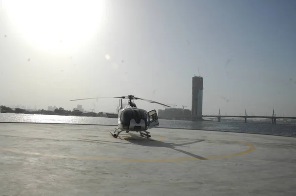 Helicóptero Estacionamento Hyderabad Índia — Fotografia de Stock