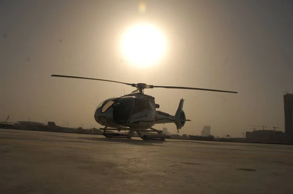 Helicóptero Estacionamento Hyderabad Índia — Fotografia de Stock