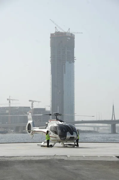 Helicóptero Estacionamento Hyderabad Índia — Fotografia de Stock