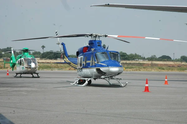 Helikopter Parkolóban Hyderabad India — Stock Fotó