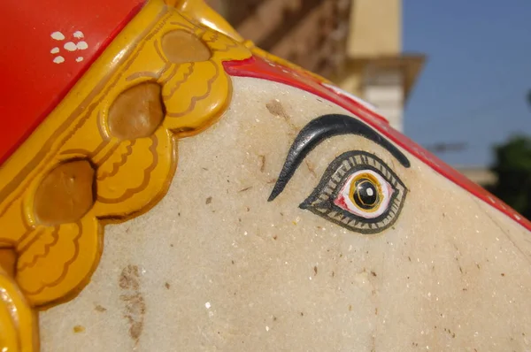 Скульптура Індійському Храмі — стокове фото