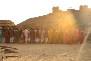 Köy yoksul insanların Disert Rajasthan Hindistan