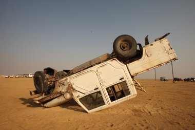 Car accident in Desert clipart