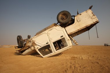 Car accident in Desert clipart