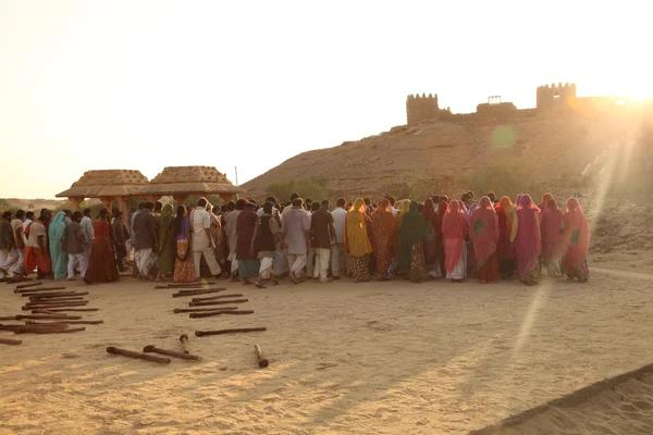 Köy yoksul insanların Disert Rajasthan Hindistan — Stok fotoğraf