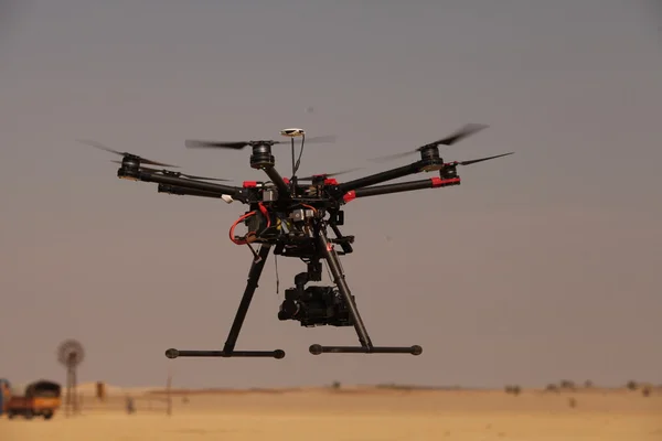 Aerial drone on blue sky — Stock Photo, Image