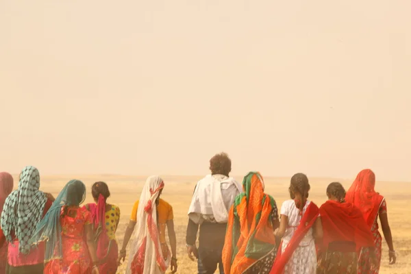 Pueblos pobres en Disert Rajasthan India — Foto de Stock