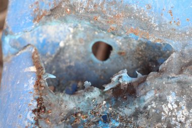 Hasarlı Eski Plastik Doku makro çekimi