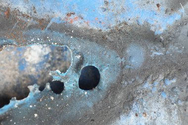 Hasarlı Eski Plastik Doku makro çekimi