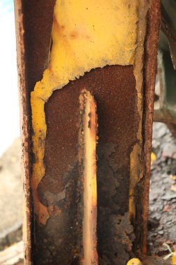 Hasarlı Eski Metal Doku Makro çekimi