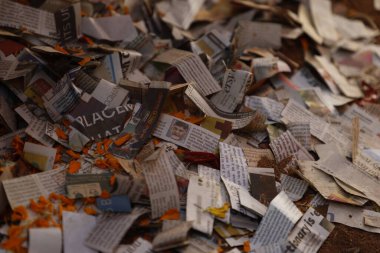 Dağınık gazete parçaları 1 Aralık 2025 'te Hyderabad Hindistan' da yatmaktadır.