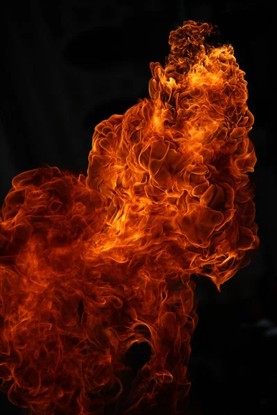 ФІР полум'я ізольовано на чорному фоні — стокове фото