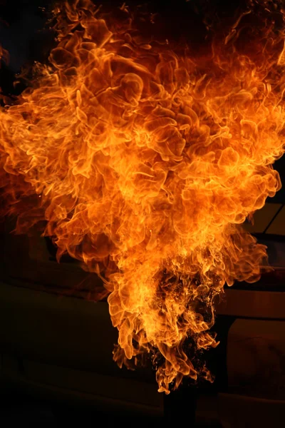 Ateş alevi siyah arkaplanda izole edildi