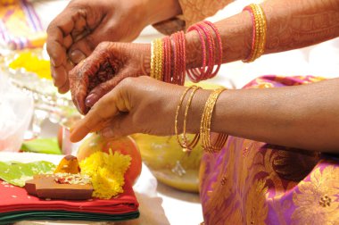 Indian People hands at Prayer clipart