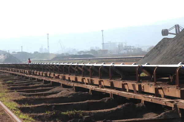 Stone crusher in surface mine quarry