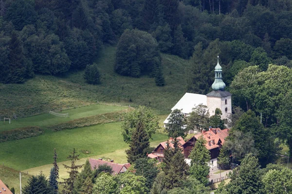 Kostel Jana Křtitele Vesnice Pasterka Stolové Hory — Stock fotografie