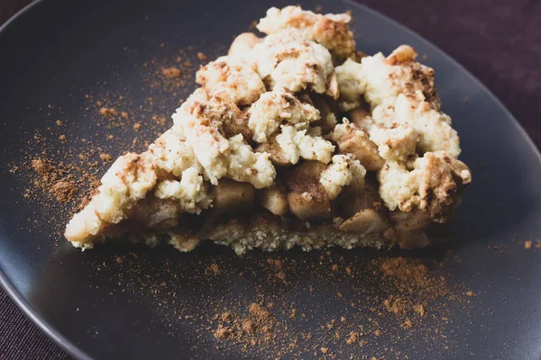 Zimt Apfelkuchen Mit Streuseln — Stockfoto