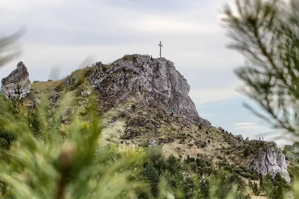 Mount Biaklo Olsztyn City Jura Region Polsko — Stock fotografie