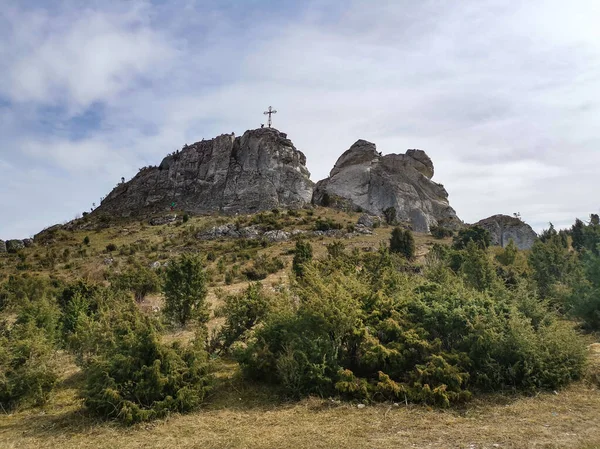 波兰人Jura地区Biaklo Olsztyn山 — 图库照片