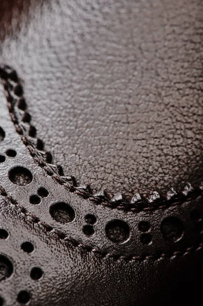 Hnědá kůže pánské boty v klasickém stylu close-up — Stock fotografie