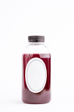 Şişede meyve suyu. Yanına al. Sağlıklı gıda konsepti, detoks