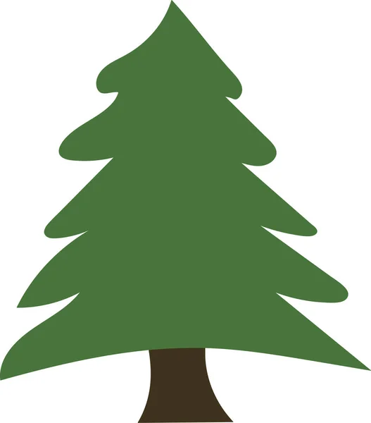 Desenho Vetorial Uma Árvore Natal Verde Isolar Branco — Vetor de Stock