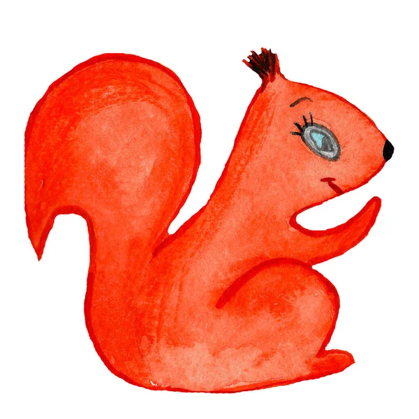 Červená Veverka Zvíře Žije Lese Kreslení Pro Děti Textury — Stock fotografie