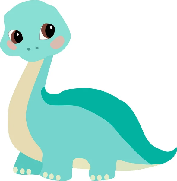 Roztomilý Dinosaurus Trochu Baby Blue Barva Dětské Knihy Ilustrace Vektorové — Stockový vektor