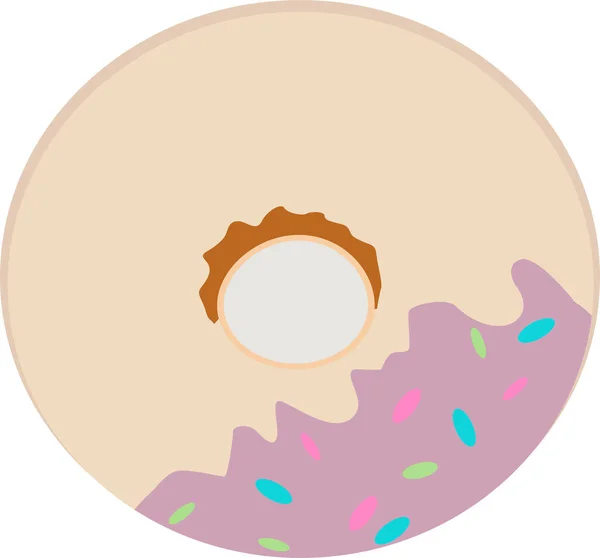 Delicioso Donut Con Salsa Salpicaduras Dibujo Vectorial Aislar Blanco — Vector de stock