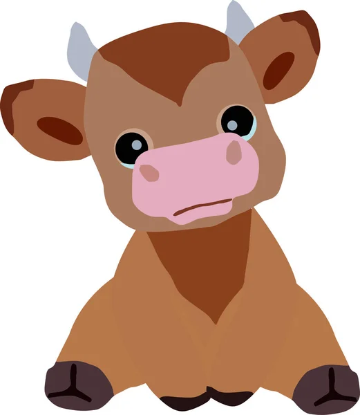 Lindo Animal Toro Mamífero Símbolo Año Nuevo Vector Ilustración Aislar — Vector de stock