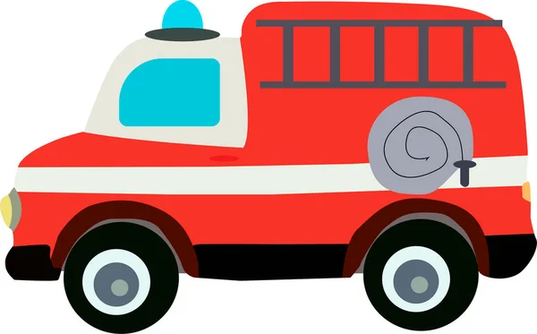 Coche Seguridad Contra Incendios Transporte Ciudad Ayudar Gente Dibujo Del — Vector de stock