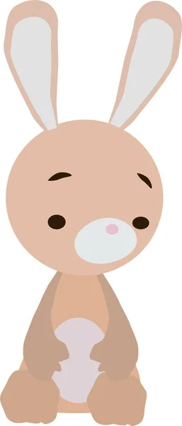 童装玩具中可爱的兔子 矢量绘图 白色隔离 — 图库矢量图片