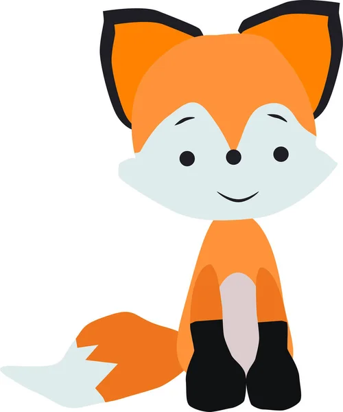 Tier Fuchs Kleines Niedliches Jungtier Zeichnung Für Kinder Vektorillustration Isoliert — Stockvektor