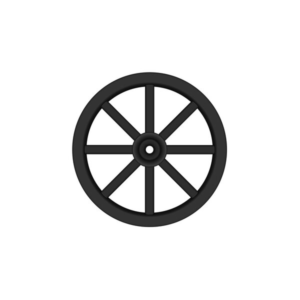 Vintage wooden wheel in black design