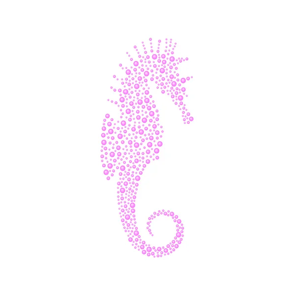 Caballo de mar en diseño rosa — Vector de stock