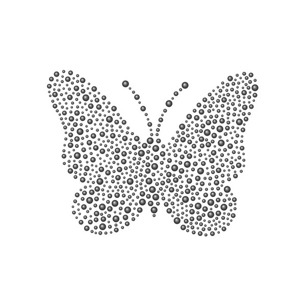 Motýl v černém designu — Stockový vektor