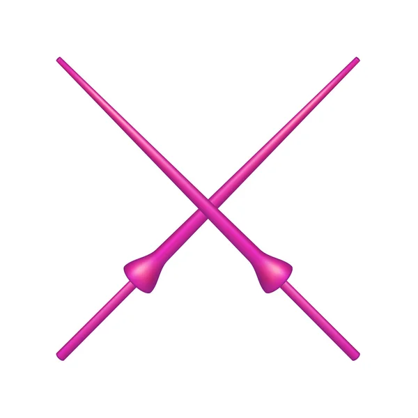 Two crossed lances in pink design — Stock Vector