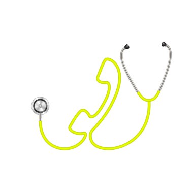 Stetoskop şeklinde sarı tasarım telefon 