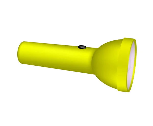 Lampe de poche au design jaune — Image vectorielle