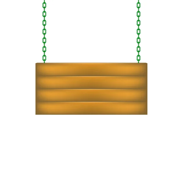 木制招牌挂链的绿色设计 — 图库矢量图片