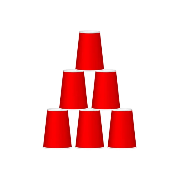 Pyramide de tasses de conception rouge — Image vectorielle