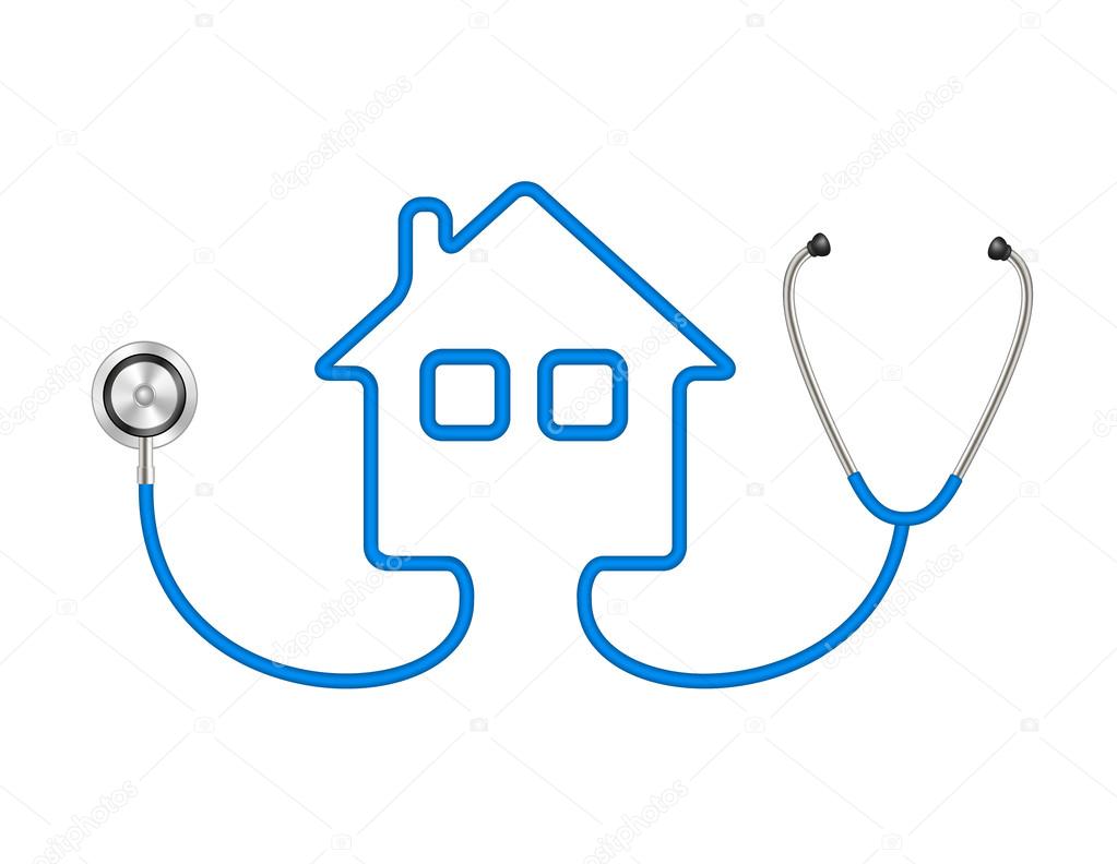 Stethoscope in shape of house