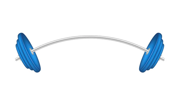 Barbell en argent et bleu design — Image vectorielle